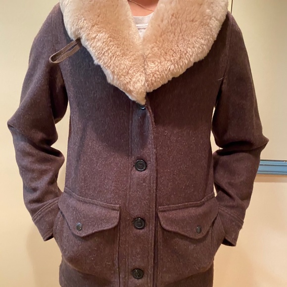 Shearling Maroon Filson Trapper Coat 